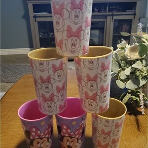 Lot of 6 Minnie Mouse Plastic Cups
